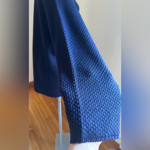 Maggie Lawrence Sweater Large Knit V-Neck Blue Gold Heart Buttons Sz 22/… - Picture 7 of 14